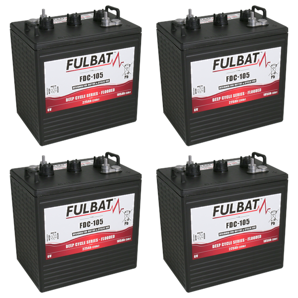 BATTERIE FULBAT FDC-105 6V 225AH Lot de 4 batteries