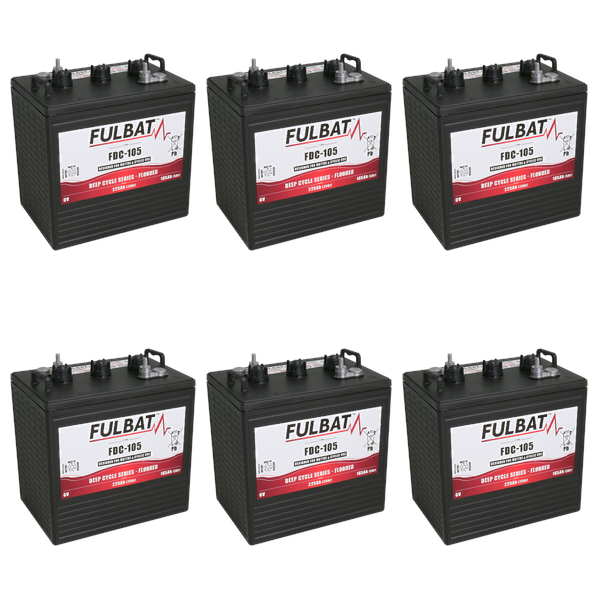 BATTERIE FULBAT FDC-105 6V 225AH Lot de 6 batteries