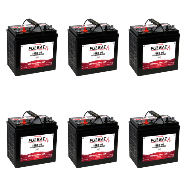 Lot de 6 batteries 8V 170AH soit 48V 170AH